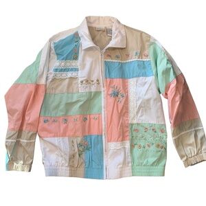 Vintage Colorful Patchwork Jacket Medium Wind Breaker